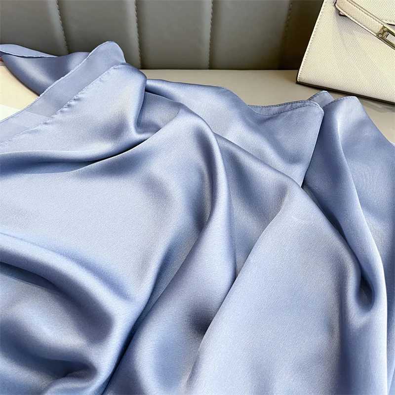 New 16 color solid silk scarf for women fashionable and high-quality soft scarf for women Foulard Bandana beach cover wrapped in luxury W240810
