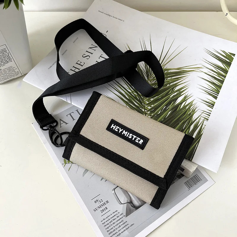 Trifold Students Wallets for Shoulder Sling Youth Men Women Shortstyle Hasp Card Purse Girls Boys Case Holder 240810