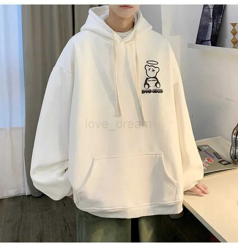 Autumn Winter Streetwear Y2K Men Hoodies Angel Wings Printed Oversized Casual Hooded Sweatshirts Male Fashion Unisex PulloversXJ240812
