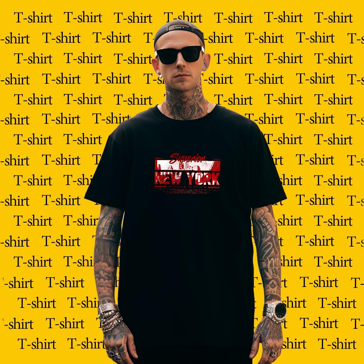 Free Shipping Tshirts Street 230g 100% Cotton DIY Printed O Neck Short Sleeves letter T-Shirts for Men Fashion Design Wear