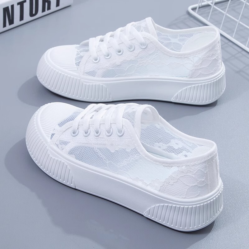 Ddmysports Little White Women S Summer New Single Breathable Mesh Ollow Out Thin Style Versatile Instagram Sports Board Shoes Outdoor