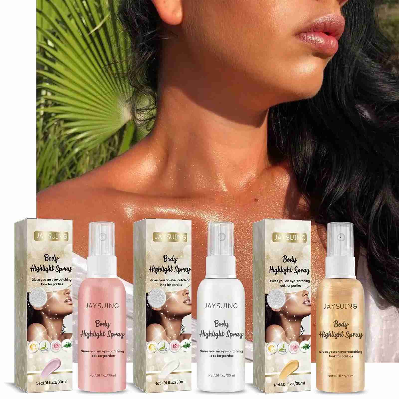 30ml Jayswing Body Flash spray Night Club Party Skin Clavicle Starlight Multi color Body Flash spray W240812