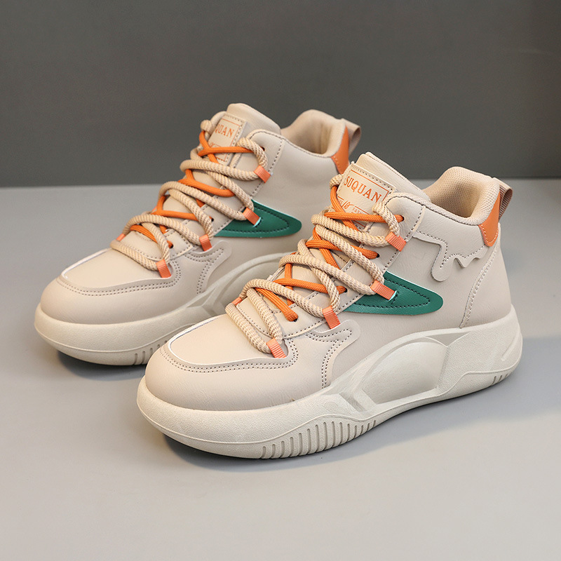 Ddmysports K New Color Blocked Casual Single Autumn Fashion Breathable Board Shoe Height Increasing Thick Sole Learning Outdoor Shoes