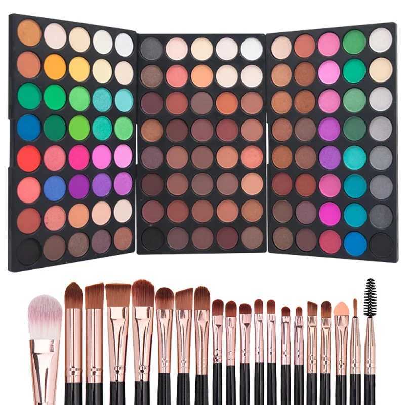 120 Colors Matte Shimmer Eyeshadow Palette Natural Waterproof Lasting Eye Shadow Makeup Set with 20 makeup brushes Cosmetics KitW241212