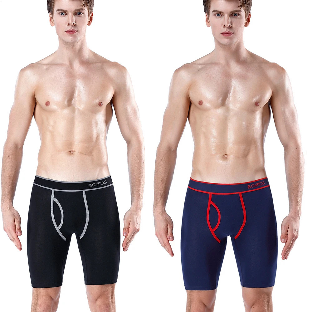 5Pcs Set Long Boxer Men Underwear Male Underpants Panties Sexy Clavin Underware Calzones BoxerShorts Boxer Shorts Homme Trunk 240812