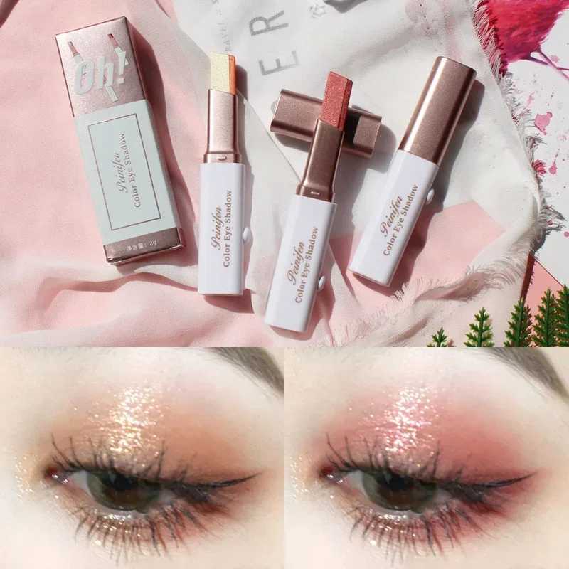 Double Color Glitter Eye Shadow Stick Matte Eyeshadow Make-up Waterproof Bicolor Shimmer Cosmetics Portable Lazy Beauty MakeupCL240812