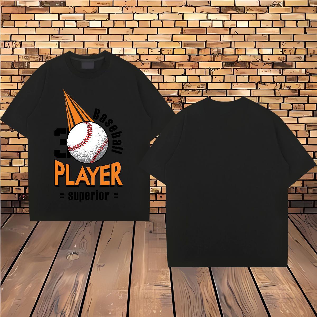 Free Shipping Men Clothes T-Shirt letter 230g Pure Cotton Outdoor Breathable Crew Neck T Shirts Men Cartoon Print New Top Tees