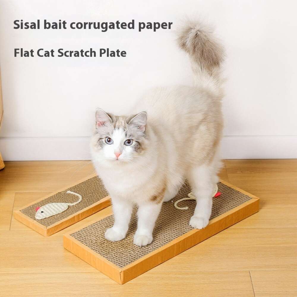Cat sisal board, mouse bait, corrugated paper, paw grinding, scratch pad, cat teasing toy