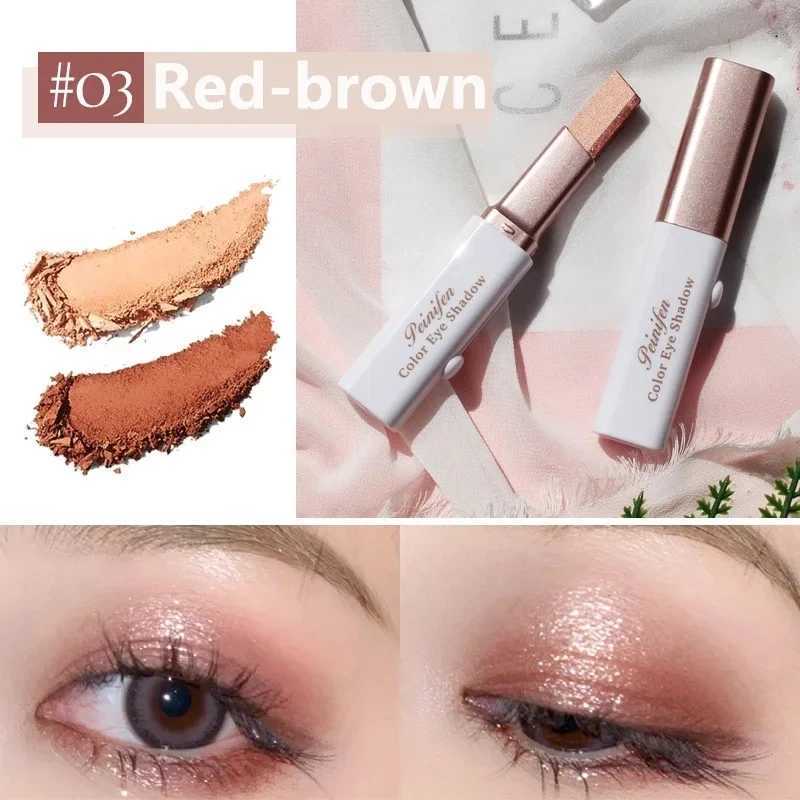 Double Color Glitter Eye Shadow Stick Matte Eyeshadow Make-up Waterproof Bicolor Shimmer Cosmetics Portable Lazy Beauty MakeupCL240812