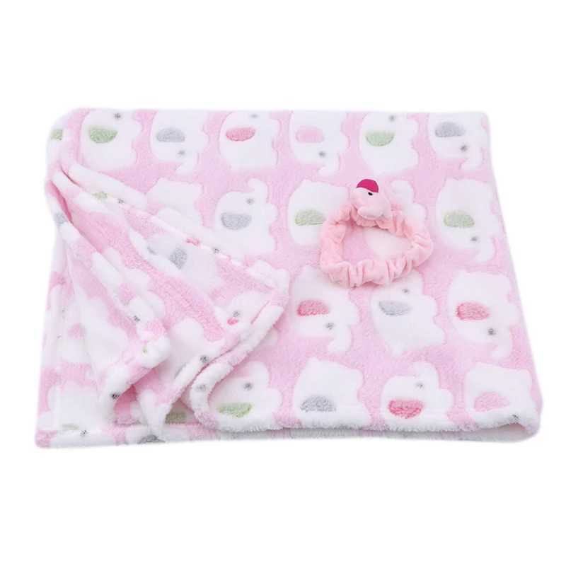 Cartoon baby blanket cute elephant baby product newborn elephant air conditioning blanket coral velvet pillow blanket dual-use blanketW240810