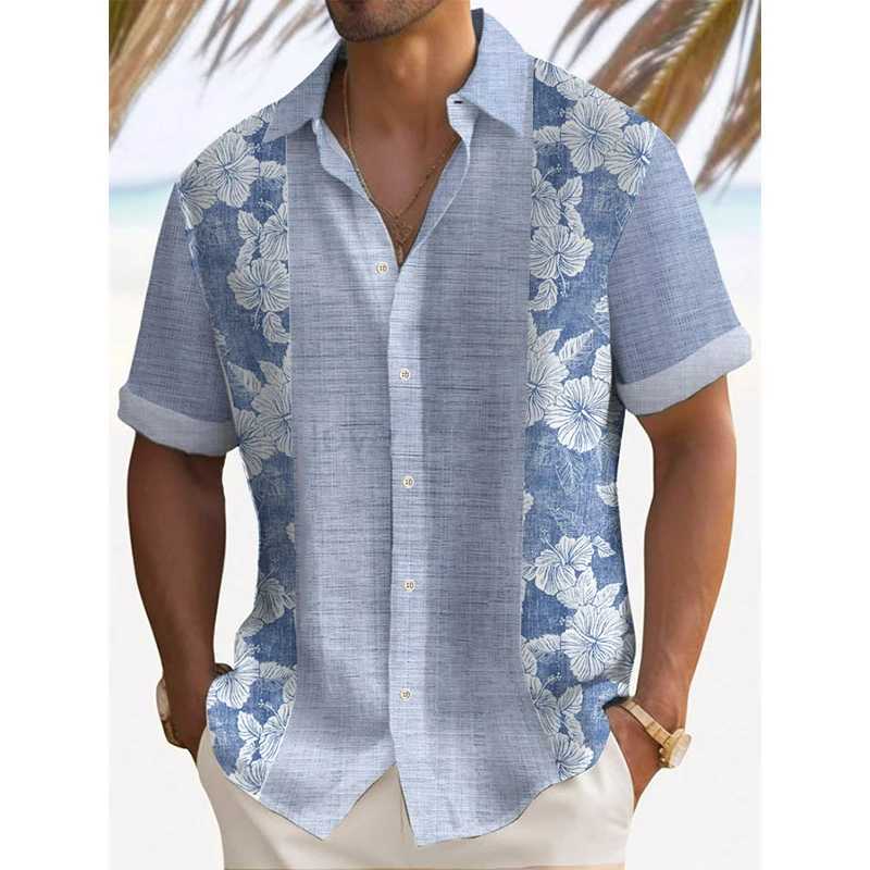 Flower Hawaiian Shirts Ethnic Style 3D Print Streetwear Men Women Fashion Short Sleeve Beach Shirt Male Tops Blouse Man ClothingXJ240812