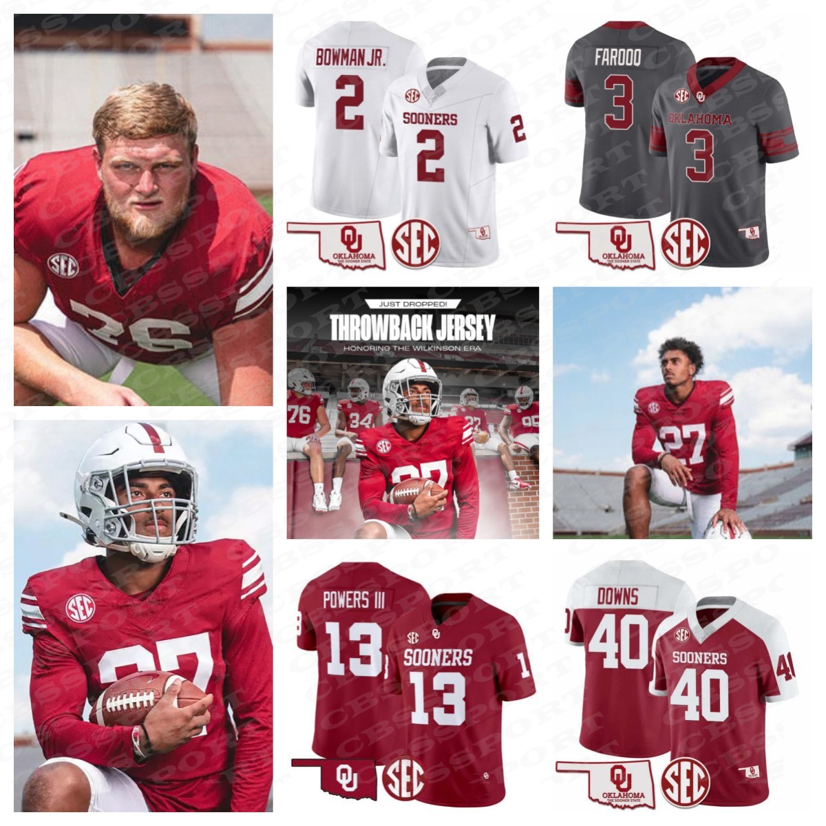 Oklahoma Sooners Football Jersey Jackson Arnold Kyler Murray CeeDee Lamb Baker Mayfield Gavin Sawchuk Nic Anderson Jayden Gibson Andrel Anthony Jovantae Barnes
