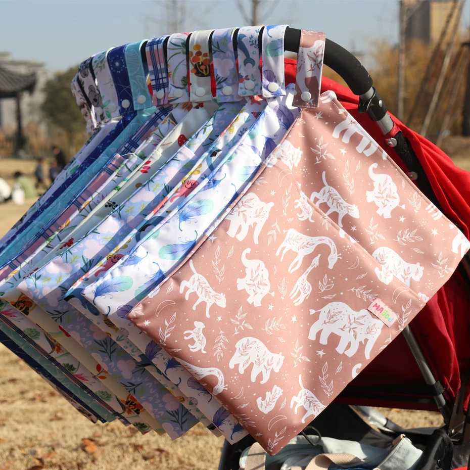 30x40cm wet bag baby diaper bag waterproof dry diaper 2 zipper handbag handcart handbag travel outdoor wet diaper storage bag W240812