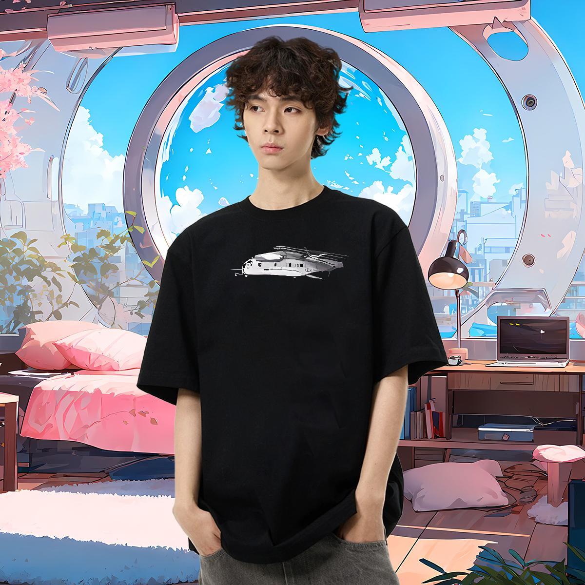 2024 New T-Shirts plane Tops 230g Cotton Street Unisex Oversized 3XL 4XL O-Neck Short Sleeve Tshirts