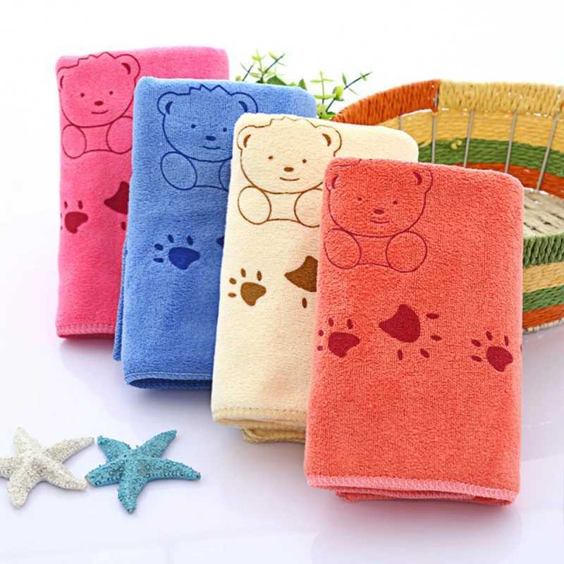 Cute baby cartoon animal heart-shaped printed bath towel newborn bath handle baby item absorbent dry swimsuit cotton towelW240810