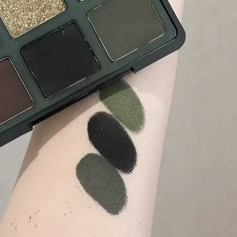 9-color eye shadow palette green smoke durable waterproof matte eye shadow natural shimmer eye shadow cosmeticsW241212
