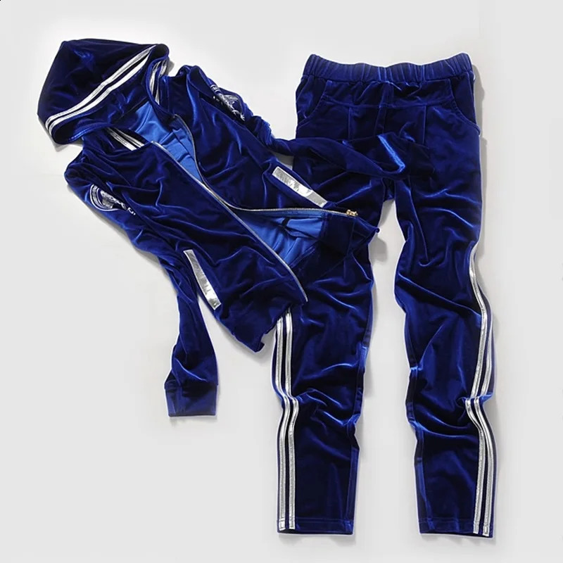 Velvet Tracksuit Women Two Piece Pants Set Sportswear Spring Fall Casual Zipper Hoodies JacketPants Jogging Suit Chandals 240812