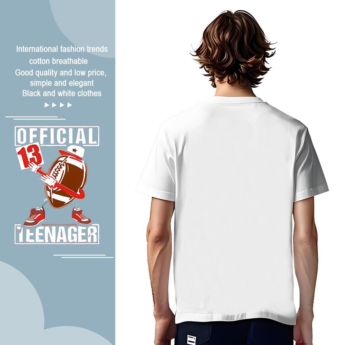 Loose Fit Men Tops Tees rugby 100% Cotton 230g Street Pure Cotton Men T Shirts Plus Size Cartoon Wholesale Clothes
