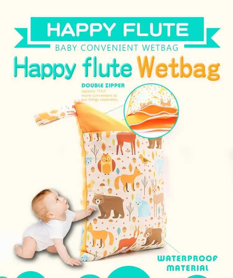 HappyFluent Double Zipper Wet/Dry Baby Diaper Bag Waterproof Diaper Backpack Reusable W240812