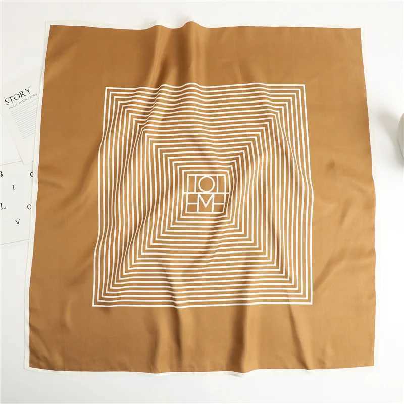 2024 New 90 * 90cm Luxury Brand Silk Scarf Womens Fashion Soft Square Scarf Handle Satin Bread Bandage Fulard Shawl Headscarf W240810