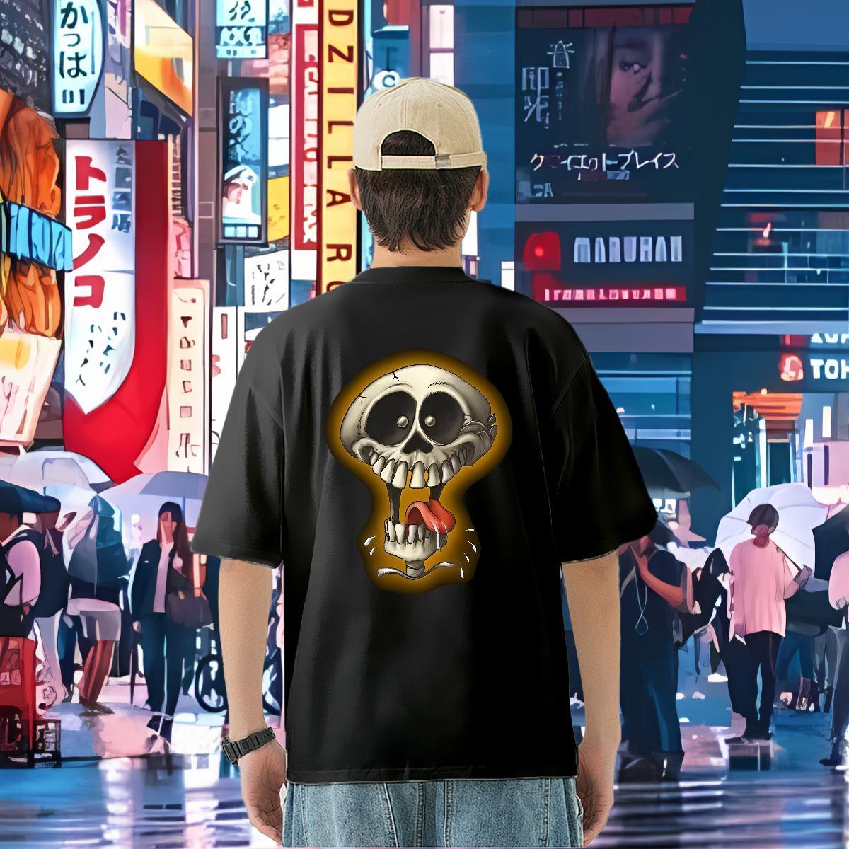 2024 T Shirts Men skull Polos 230g Pure Cotton Beach Wholesale DIY Printed Short Sleeve Soft Men Tees