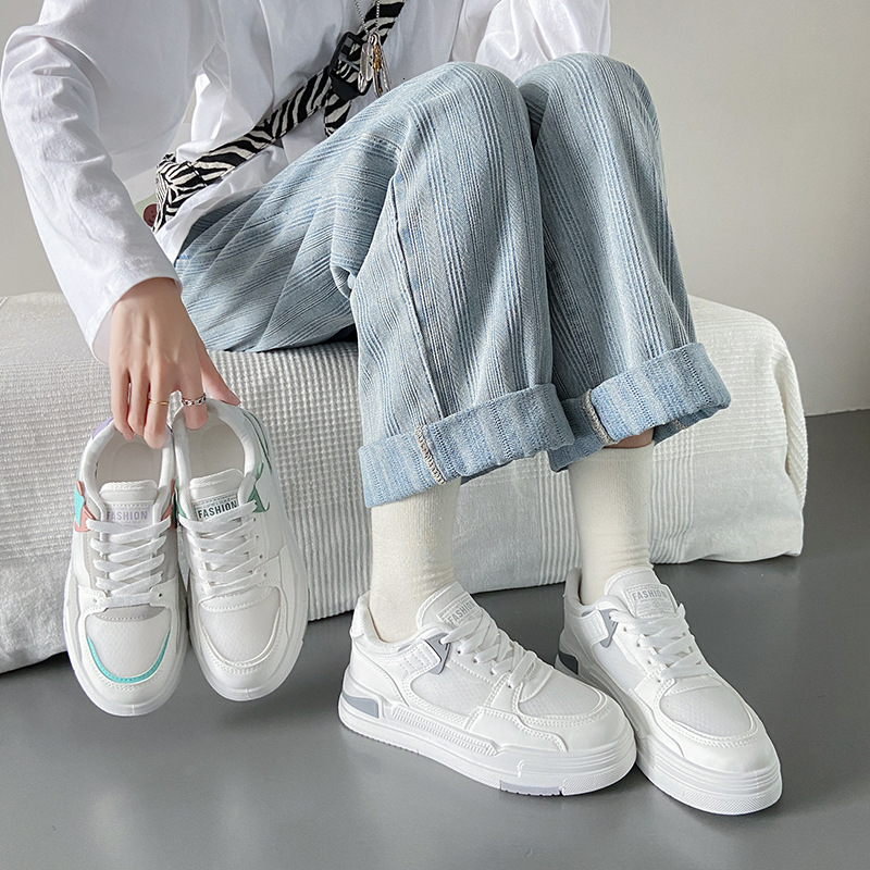 Ddmysports Spring New Instagram Korean Edition Little White Female Students Thick Sole Versatile Casual Sports Board Shoes Street Shoot B Outdoor