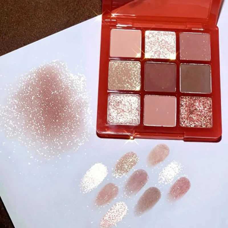 9 Color Eyeshadow Palette Pearlescent Matte Earth Transparent Grid Eyeshadow Nine-color AcrylicNine Square Peach Charming MakeupCL240812