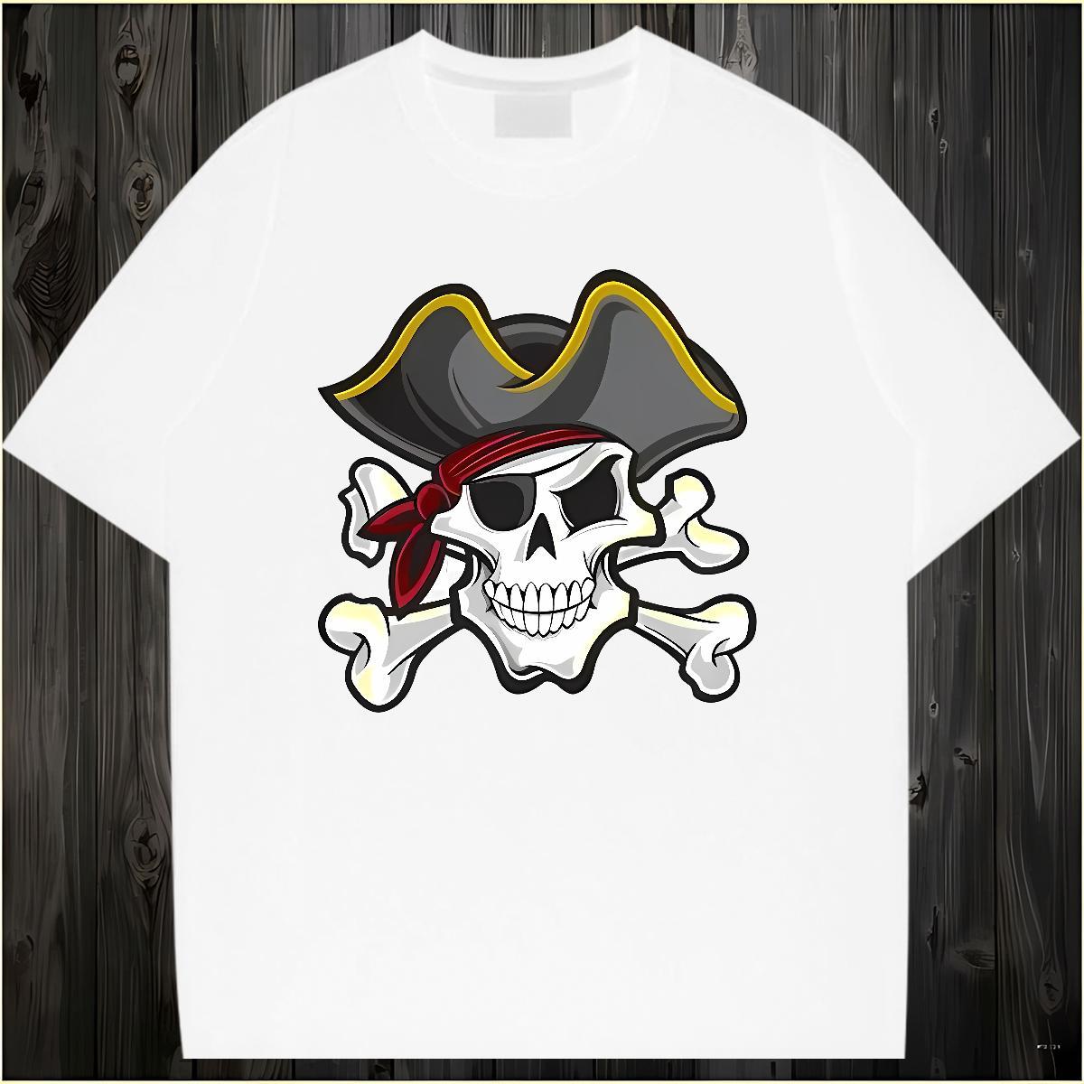 Classic T-Shirts for Men skull Tops Shirt 230g Pure Cotton Sport High Quality Graphic Short Sleeve O-Neck Mens Tshirts