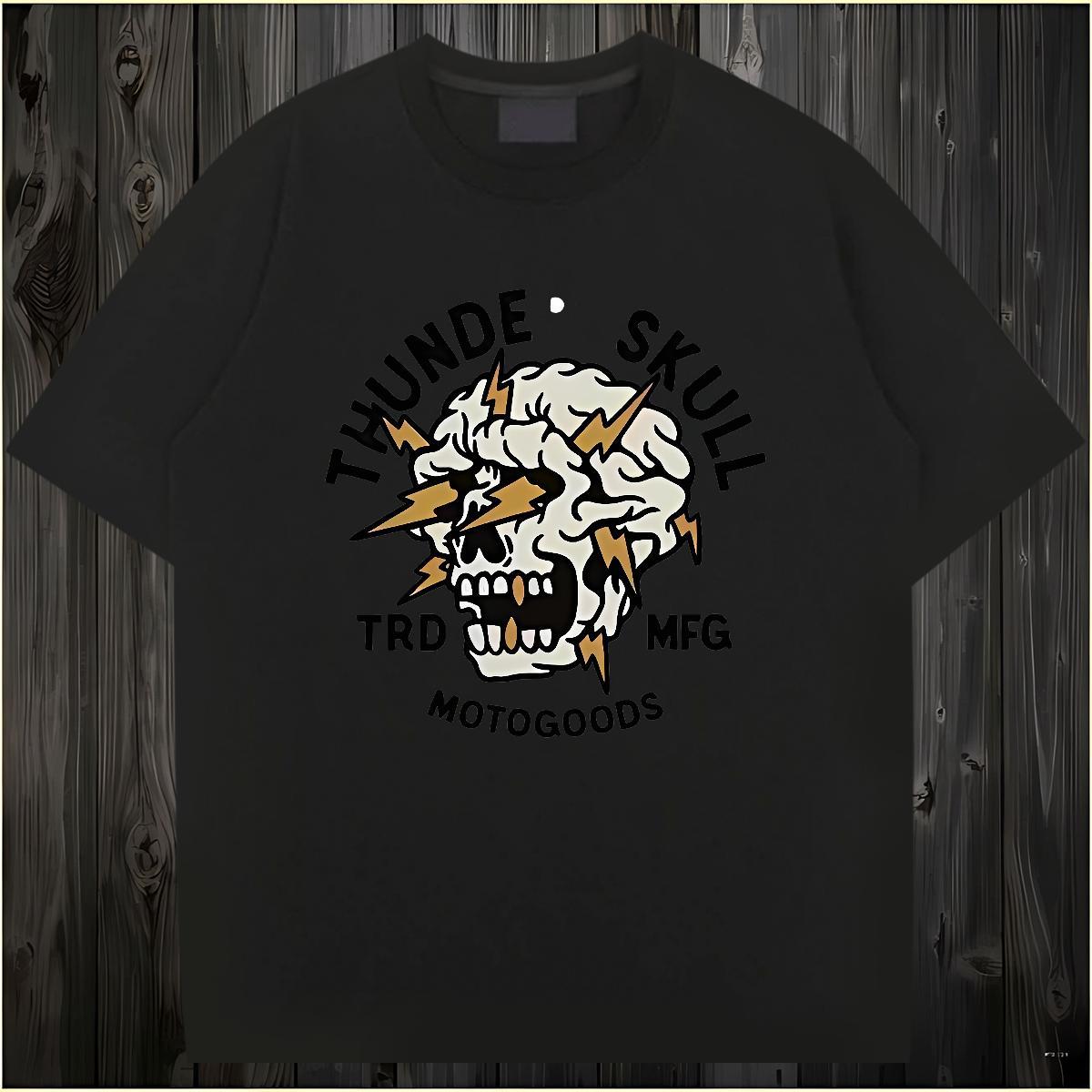 Classic Casual T Shirts Men skull Tops 100% Cotton 230g Anime Printing Street Cool Custom Print Oversized Crew Neck Breathable Couples T Shirts