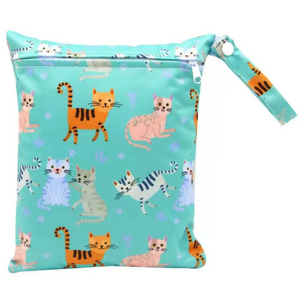New small bouncing wet bag baby diaper bag waterproof diaper zipper handbag handcart travel bag outdoor wet diaper W240812