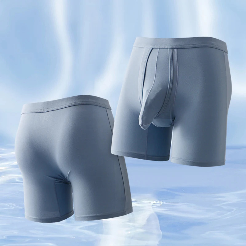 Mens Boxers Underwear Panties Man Breathable Pouch Long Leg Underpants Male Boxershorts M-2XL Size 240812