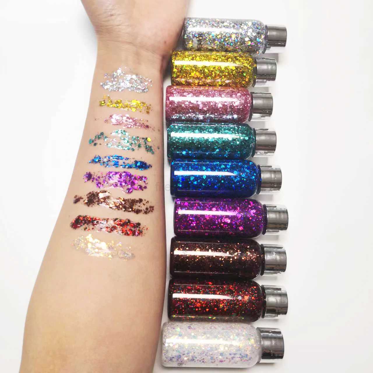 Cosmetics block body glitter primer glitter face gel sequins glitter powder liquid eye shadow lip nail hair makeup W240812