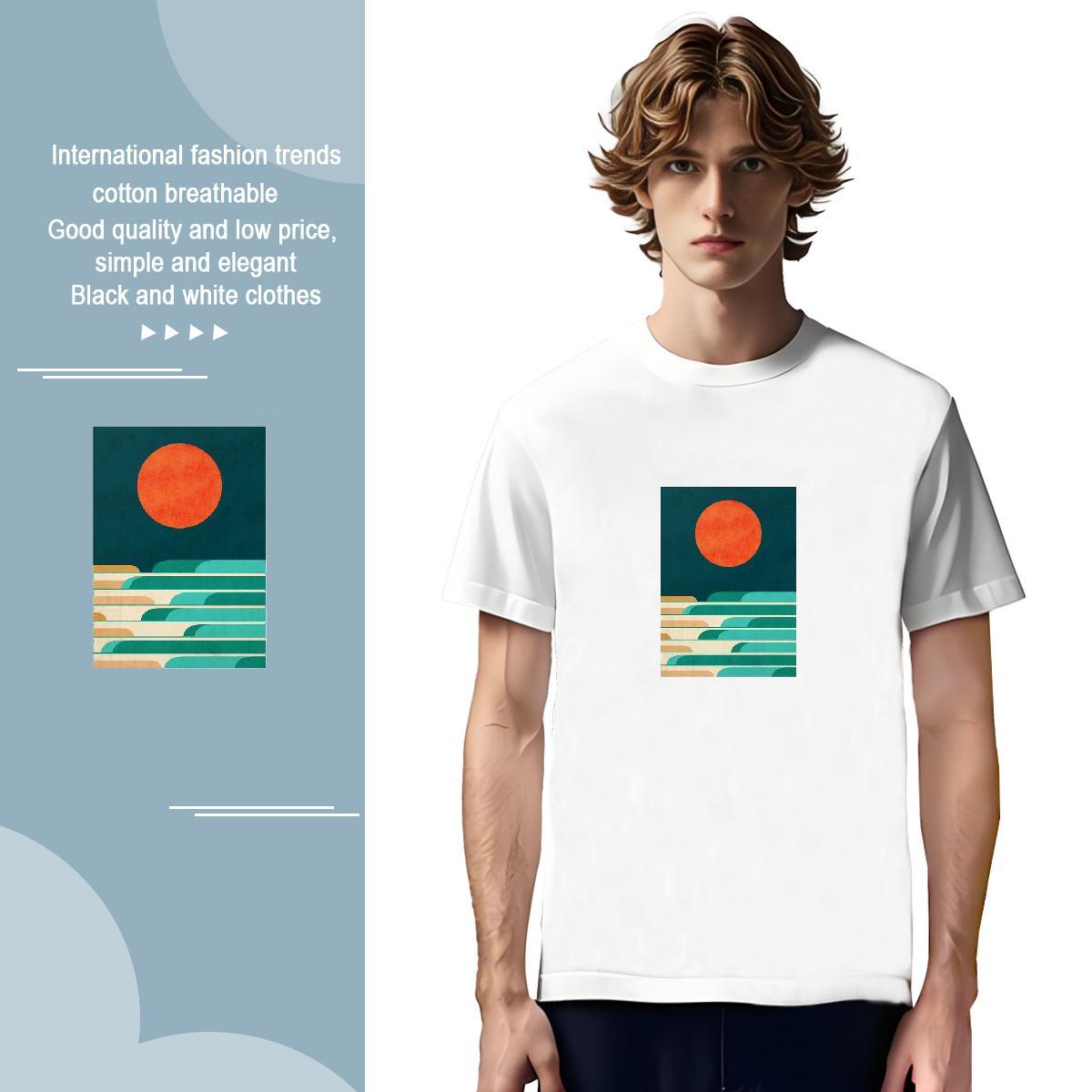 Fashion New Mens T Shirts 100% Cotton 230g Couples T Shirts High Street Hip Hop Crew Neck Breathable Custom Print Plus Size Classic Tops