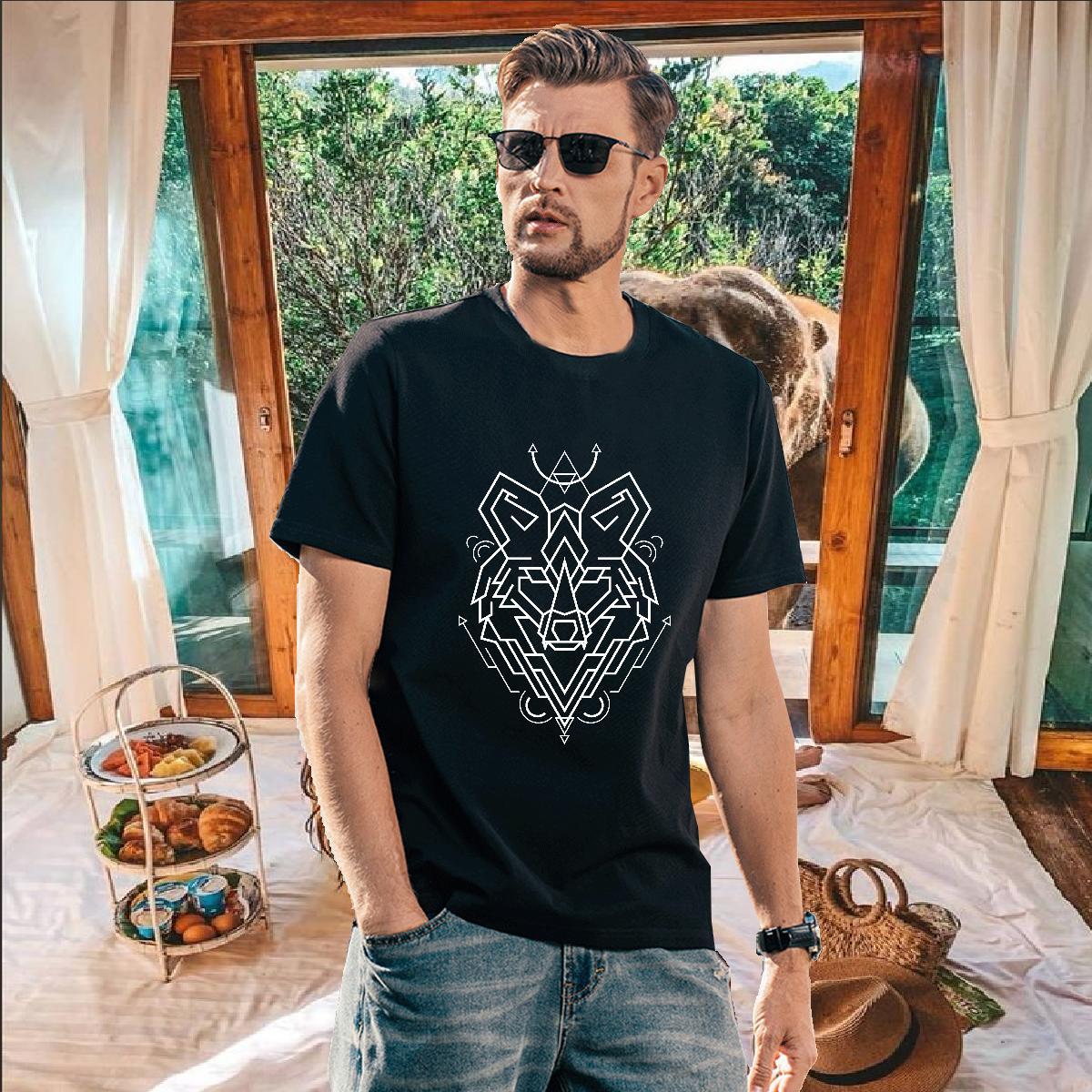 DIY Men T Shirts 230g 100% Cotton Men Tops Tees Anime Printing Street Pure Cotton Custom Printing Cool Clothes