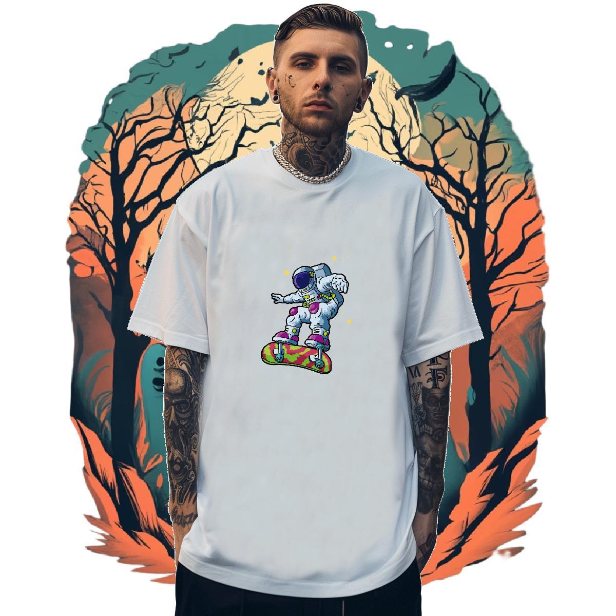 New Designer T-Shirts for Men 230g 100% Cotton Men Tops Tees Sport Breathable Short Sleeve DIY Anime Classic Clothes