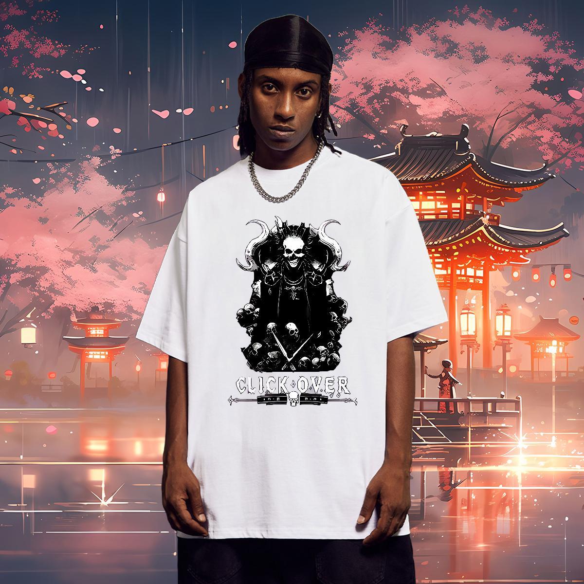 New Designer Man T Shirts skull Tee Shirt 230g Cotton Casual Wholesale Oversized 3XL 4XL Breathable Short Sleeve Tshirt for Man Woman