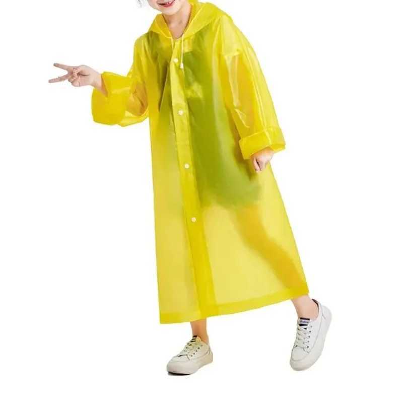 Children Raincoat Reusable Transparent Fashion Rainwear Hooded Rain Poncho Coat Girl Outdoor Raincoats Rain Gear Accessories Y240810