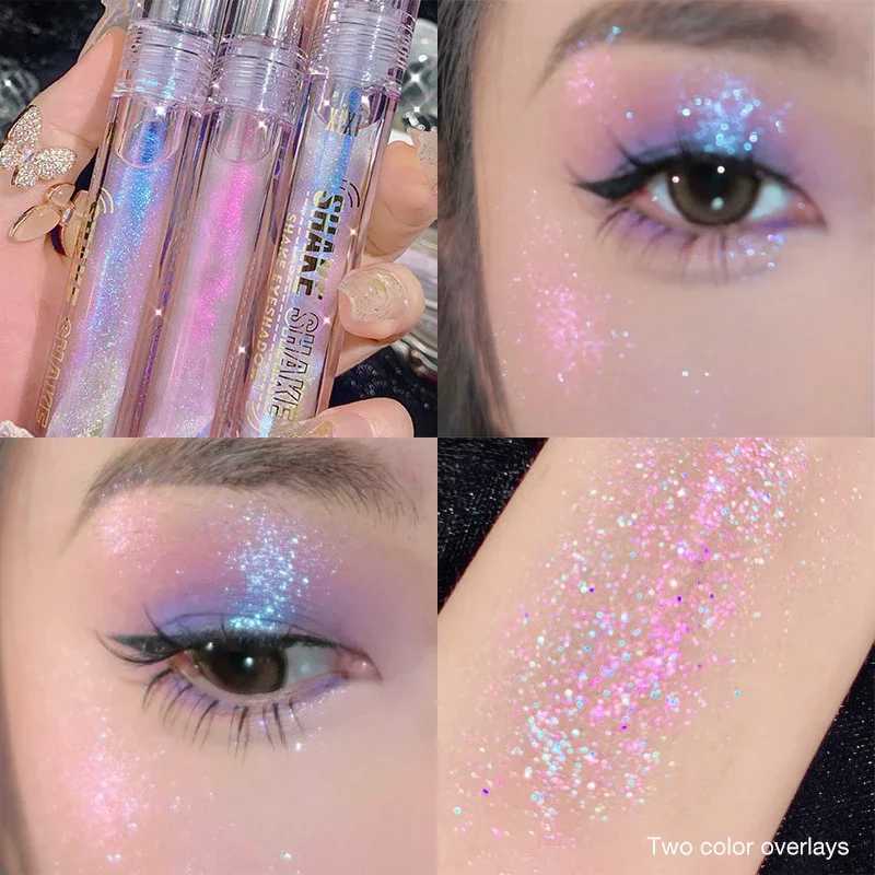 1pc Liquid Eyeshadow Super Glitter Long Lasting Blue Purple Liquid Eyeshadow Pearlescent Quick-drying Glitter Shimmer Eye MakeupCL240812