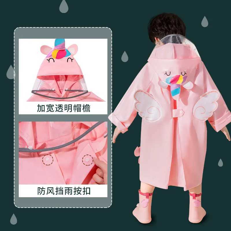 Millikin baby deer cartoon unicorn childrens raincoat girls rabbit kindergarten cute poncho rain gear wholesale Y240810
