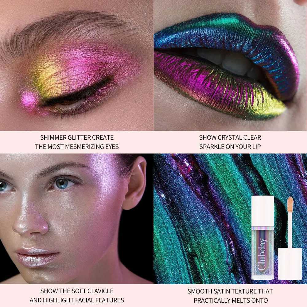 Chameleon Eye Shadow Lquid Green Gold Purple Glitter Polarized Shiny Eyeshadow Makeup Highlights Waterproof Beauty Lip CosmeticsCL240812