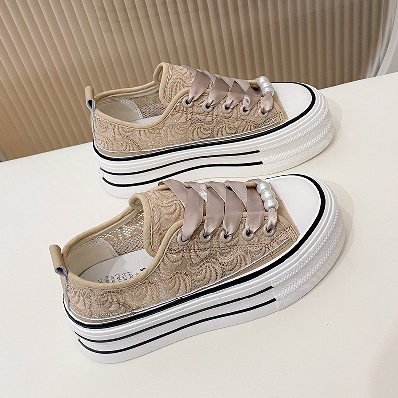 Ddmysports Little White Women S Summer New Korean Edition Instagram Female Student Leisure Transparent Network Versatile Board Shoes Street Shoot BR O