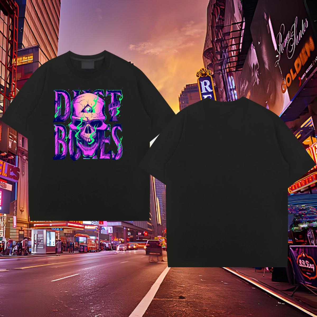 Stylist Man T Shirts skull Tops Shirt 100% Cotton 230g Casual Daily Wear Cool Cartoon Printing L-4XL Breathable Crew Neck Men Tshirts