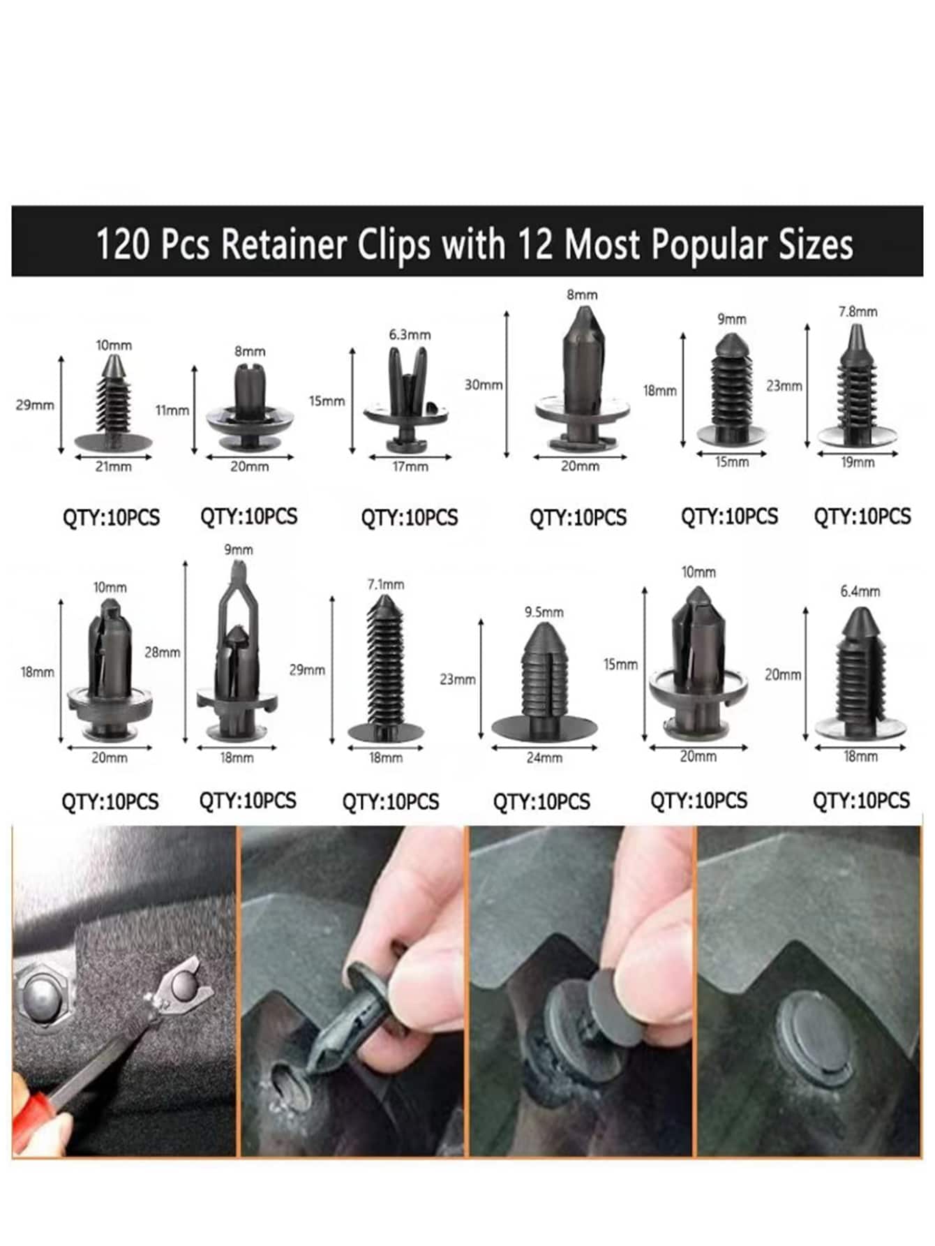 1pc car universal buckle 925pcs boxed buckle car body universal fastener rivet fender expansion screw car