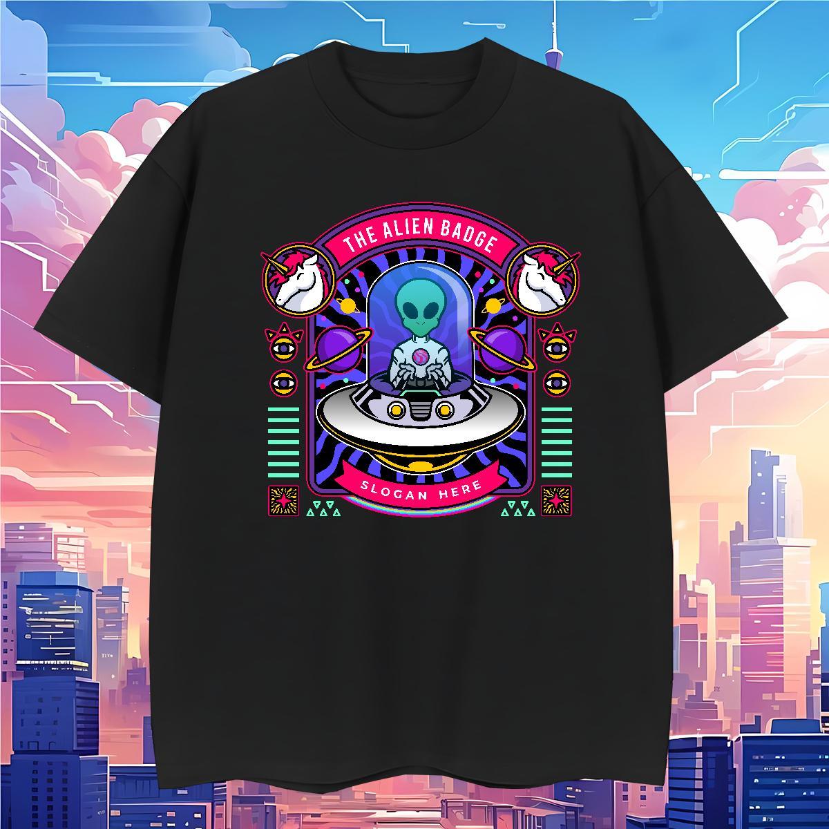 TOP Quality Tshirt for Man Woman ET 100% Cotton 230g Daily Wear Breathable Crew Neck Men T Shirts Anime Print 2024 Summer Tee Shirt