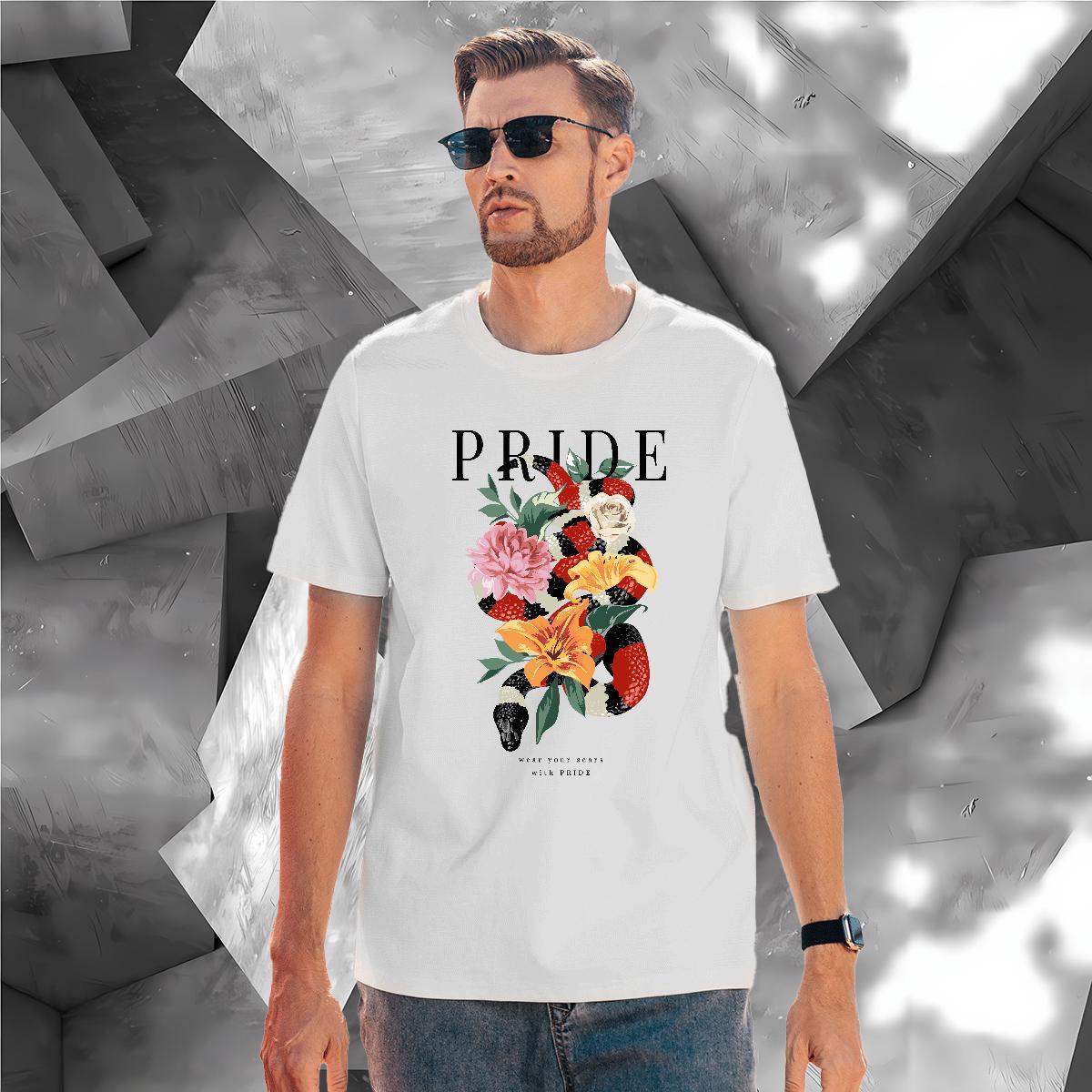 Designer Man T Shirts snake Breathable Crew Neck Daily Wear DIY Logo Oversized 230g Pure Cotton Men Clothes T-Shirt New Arrival Tees Shirts