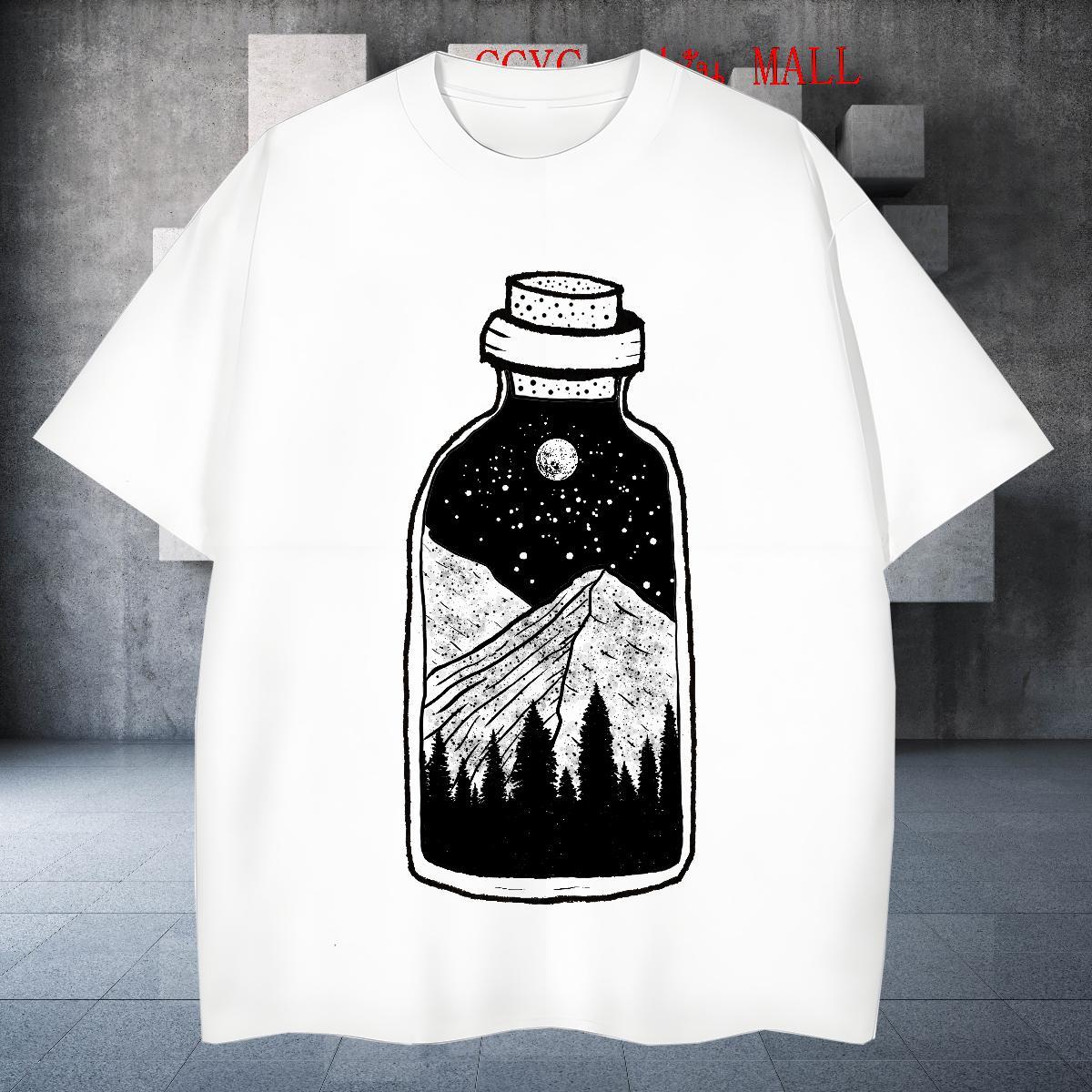 Designer Men Tshirts mountains 230g 100% Cotton Casual Daily Wear O-Neck Short Sleeve T shirt Oversized 4XL New Arrival Clothings