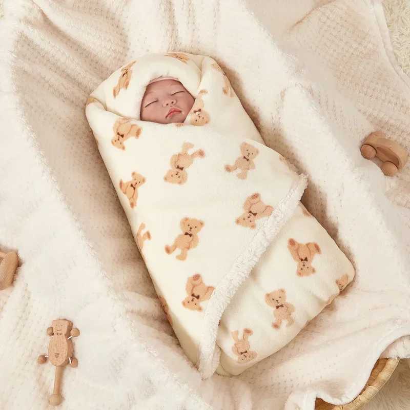 Winter baby blanket wool warm blanket suitable for newborn bedding baby swaddle bags flannel cashmere soft stroller covers blankets Manta babiesW24081