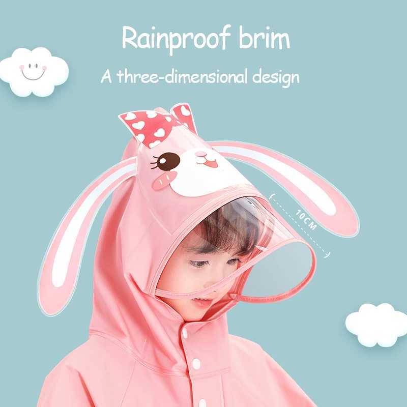 Childrens Raincoat Girls Boys Kindergarten Childrens Primary School Childrens Baby Schoolbag Position Waterproof Raincoat Y240810