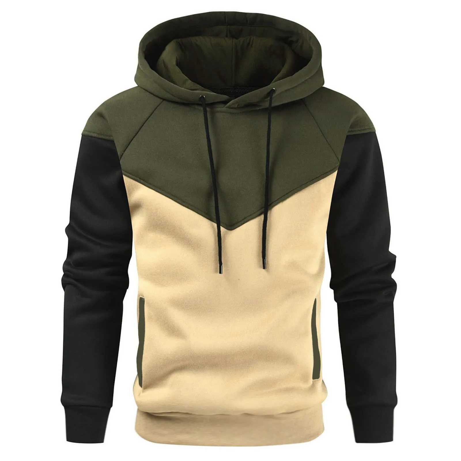 Popular autumn and winter contrasting color down jacket suitable for mens warmth. 2024 autumn and winter pull-out hoodieW240724