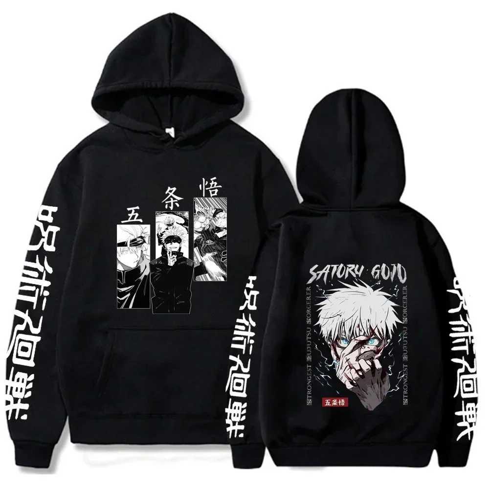 Anime Print Sweatshirts Jujutsu Kaisen Mens Hoodie Harajuku Autumn Winter Streetwear Clothe Yuji Itadori Plus Size HoodieXJ240812
